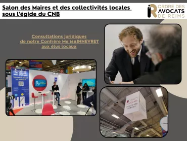 Participation du Barreau de REIMS au salon des Maires et des collectivités locales - CONSULTATIONS JURIDIQUES
